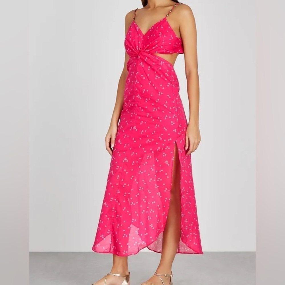 V I X PAULA HERMANNY Briditte Polka-dot Cotton Maxi Dress